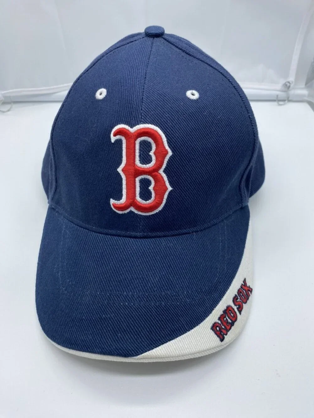 Boston Red Sox Hat Blue Adjustable Hook & Loop MLB Red B Baseball Cap